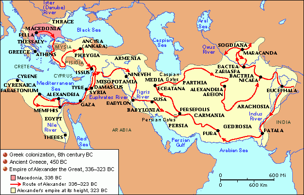 Alexander start to build his empire.