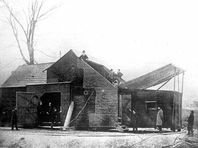 Thomas Edison finishes construction on the "Black Maria"