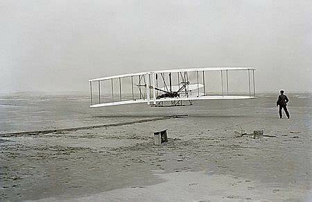 First powered airplane piloted