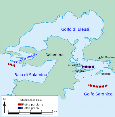 Vittoria greca per mare nel canale di Salamina e sconfitta dell'esercito persiano a Platea