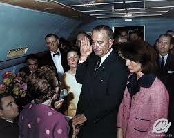 Lyndon B. Johnson is sworn in