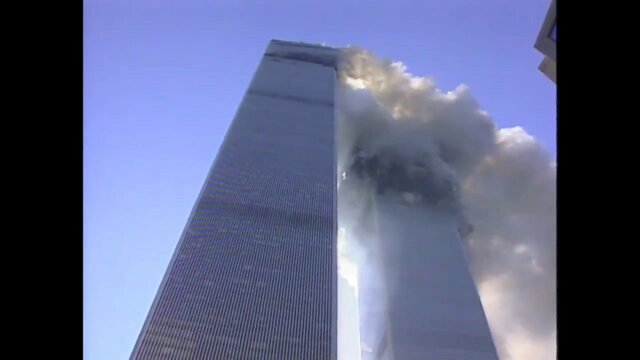 The twin towers are destroyed