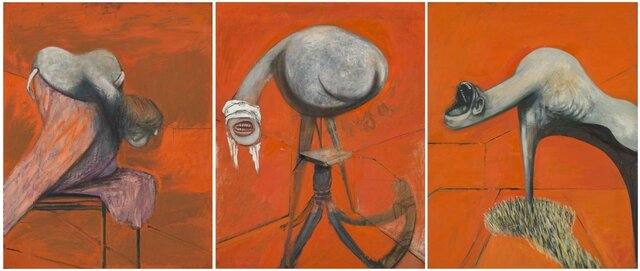 FRANCIS BACON- Tres estudios para figuras en la base de una Crucifixión .1944.