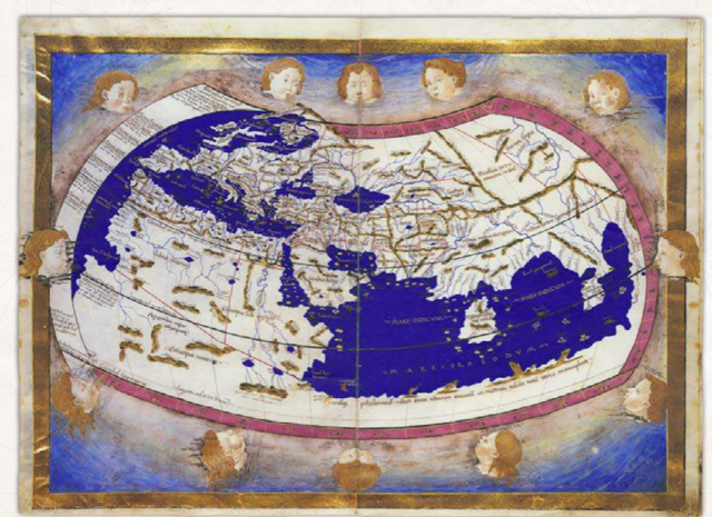 Mapa ptolemaico realizado por Nicolaus Germanus