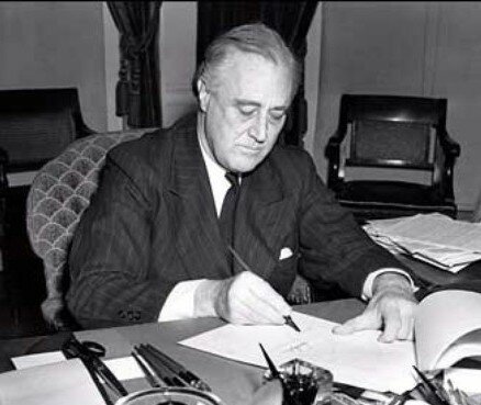 President Roosevelt approves production of atomic bomb.