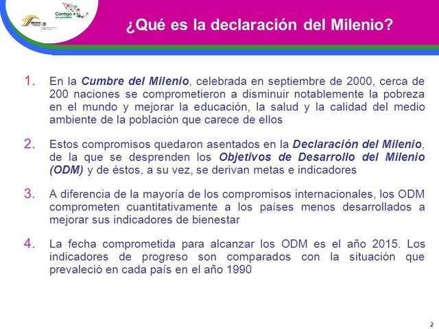 Modernización administrativa y con la Declaración del Milenio