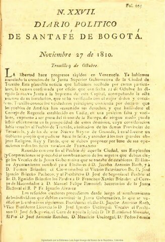 Diario político de Santafé de Bogotá