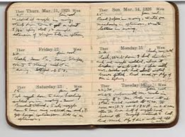 John Adams begins to keep a diary.