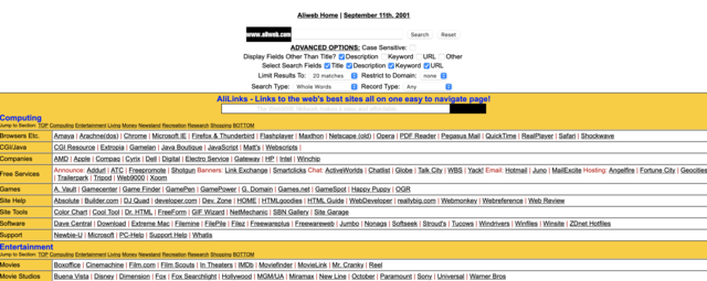 First Website Search Engine