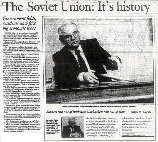 Soviet Union Dissolved
