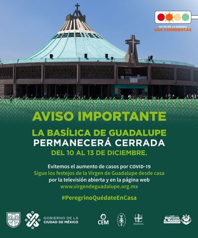 Cierre de la  Basílica de Guadalupe