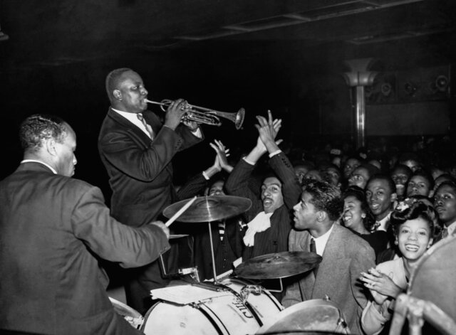 The Harlem Ballroom with Duke Ellington's band in the 1930s