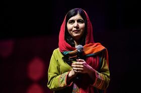 Malala gives a speech