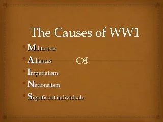 Causes of WW1