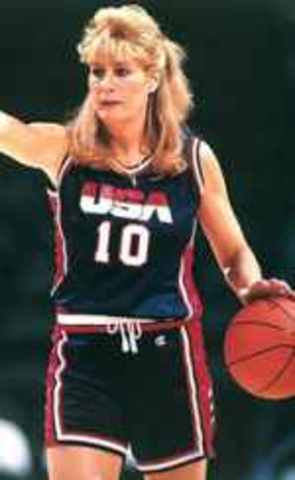 Woman plays in a professional men's basketball league.