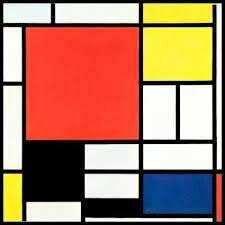 Composición en rojo, amarillo, azul y negro