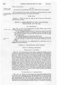 Vocational Amendment of 1968 & 1973