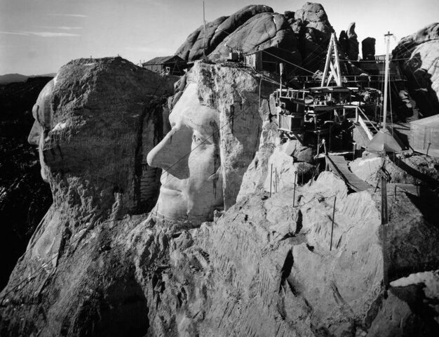 Work begins on Mount Rushmore