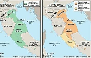 Papal States taken over by new nation of Italy
