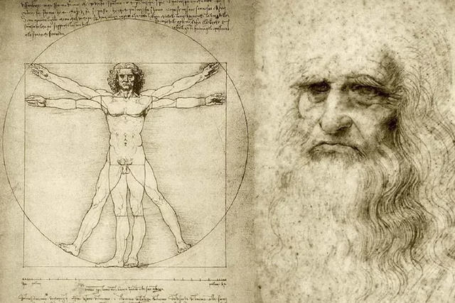 Dibujo de El hombre de Vitruvio por Leonardo de Vitruvio
