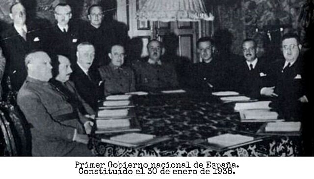 Formació del primer govern nacional sota l’autoritat de Franco