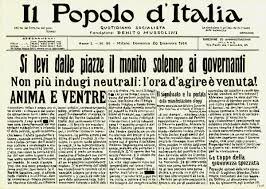 Mussolini kicked out of Socialist Party for pro-nationalistic sentiments regarding WW I