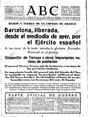 El bando franquista toma Barcelona