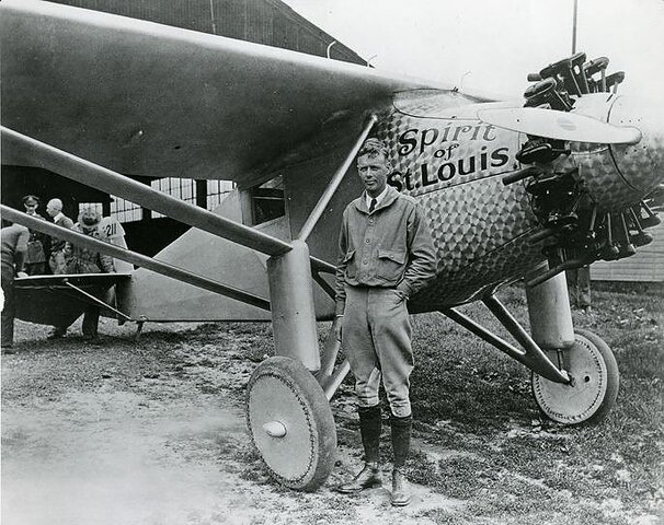 Charles A. Lindbergh completed first solo, nonstop transatlantic flight