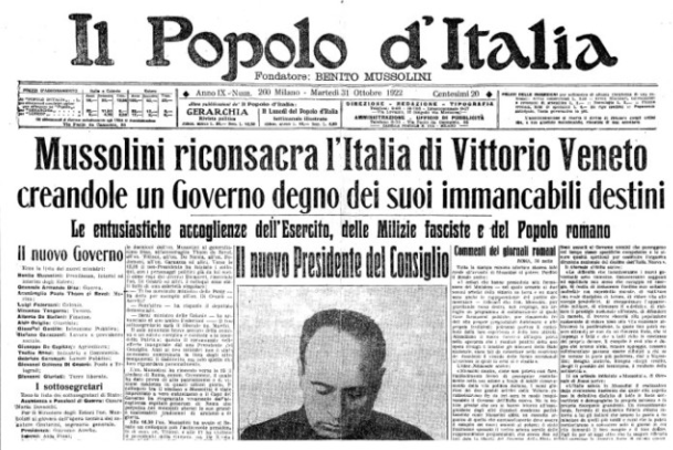 Mussolini kicked out of Socialist Party for pro-nationalistic sentiments regarding WW I