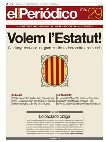 Sentència de l'estatut de Catalunya dictat pel Tribunal Constitucional
