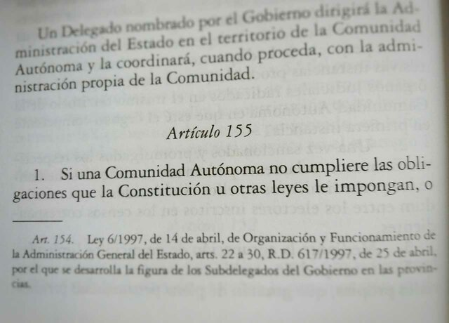 S'aprova el article 155 per prendre el control de la comunitat autónoma