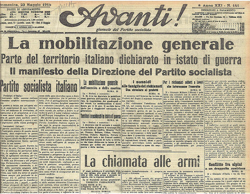 Mussolini begins work as editor for the Socialist Party newspaper Avanti