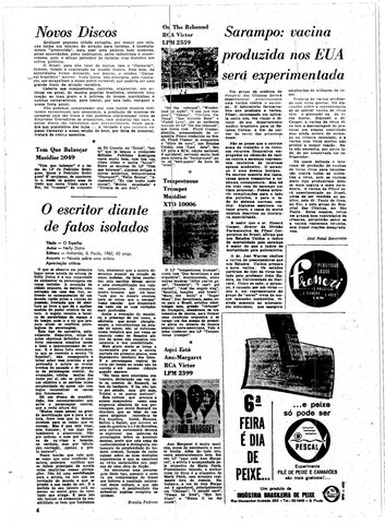 Primeiros registros da vacina contra o Sarampo no Brasil