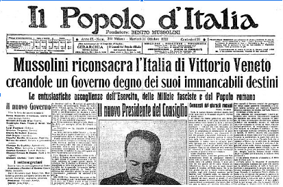 Mussolini kicked out of Socialist Party for pro-nationalistic sentiments regarding WW I