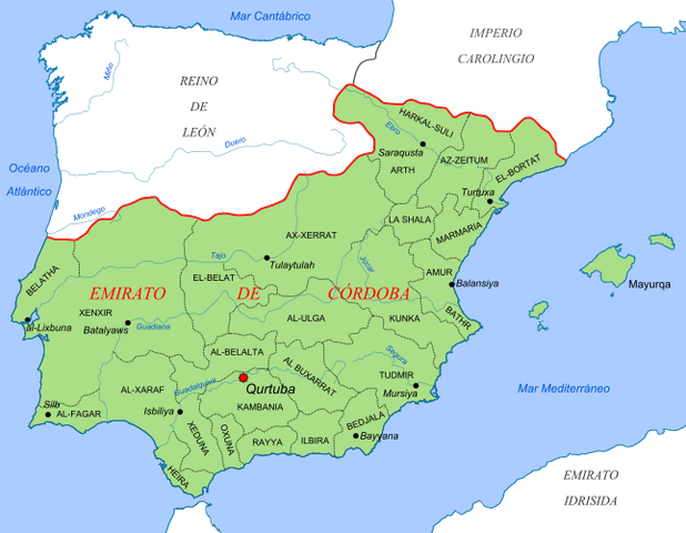 División de Al-Ándalus en provincias