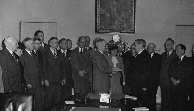 Truman takes office