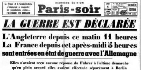 L'Angleterre et la France déclare la guerre à l'Allemagne