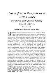 General Manuel Mier y Teran writes his report on Texas