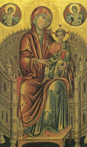 La Virgen y el Cristo niño en un trono circular, h. 1280