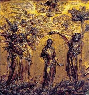 Lorenzo Ghiberti, El bautismo del Cristo, 1427