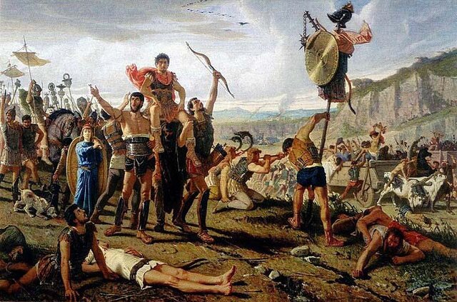 Los romanos son vencidos debido a la invasión de cimbrios.