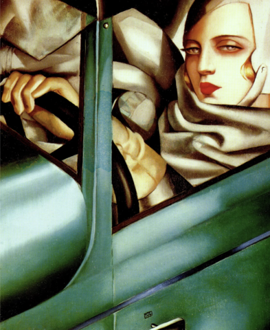 Autorretrato en Bugatti Verde