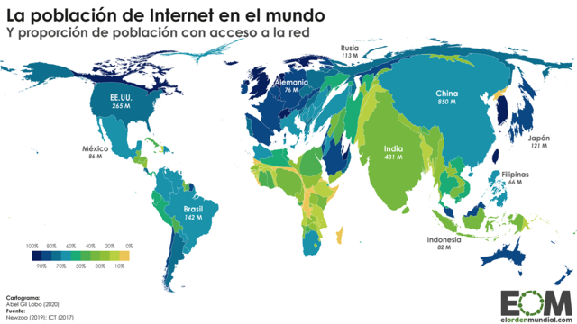 El creciente número de usuarios de internet en el mundo