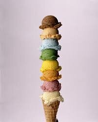 Varieties of ice-creams and frozen desserts