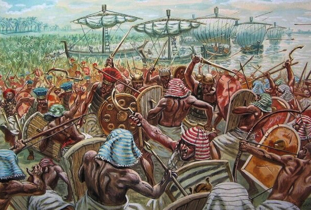 Ramsés ||| rechaza un intento de conquista de los Pueblos del Mar*.