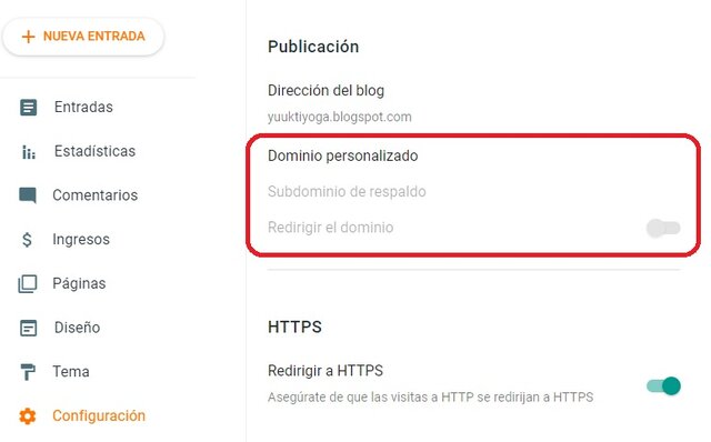 redireccionamientos del dominio