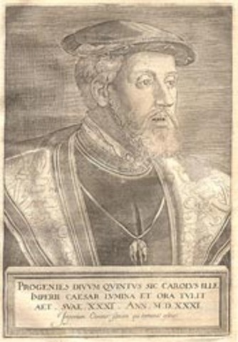 Coronado como rey de España.