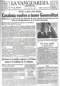 Restablecimiento de la Generalitat.