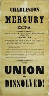 South Carolina votes to secede from the United States