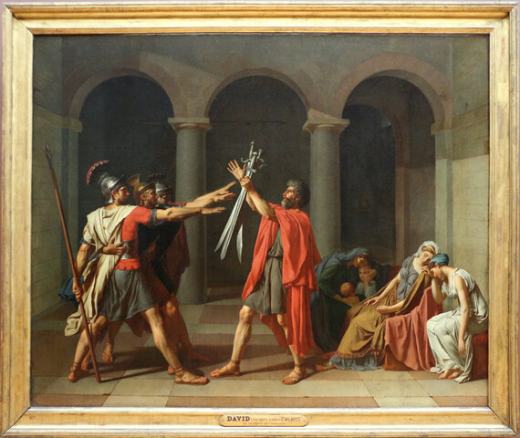 El Juramento de los Horacios, de David.